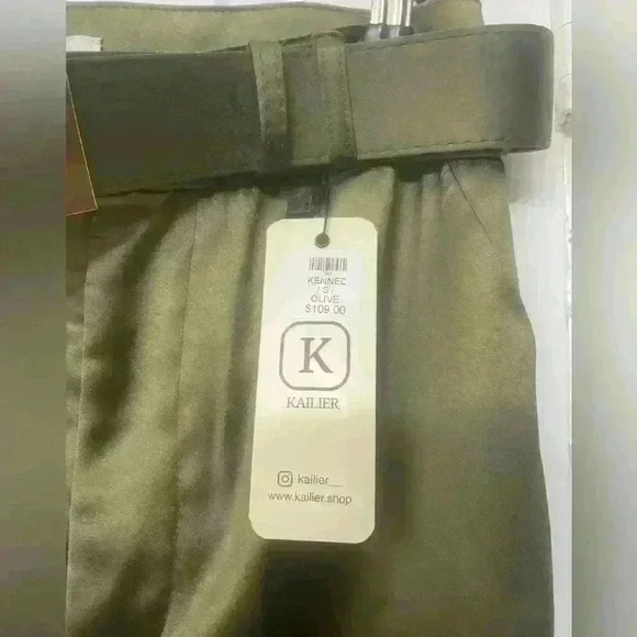 KAILER Sirene Satin Pant Set (Olive) NWT size S - Picture 12 of 15
